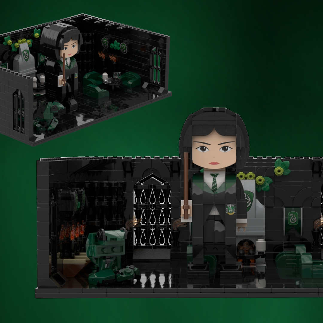 Popal Pansy Parkinson Figurine Slytherin Common Room Set | Harry Potter collectibles 1125 pcs