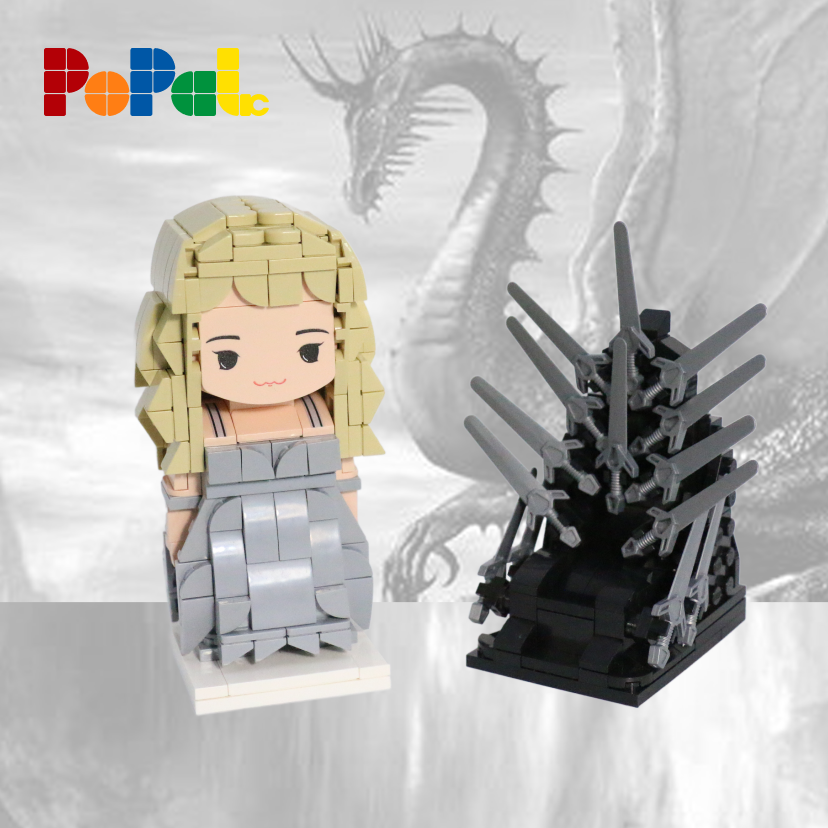 Popal Daenerys Targaryen & Iron Throne Minifig Set - Game of Thrones Collectible 422 pcs