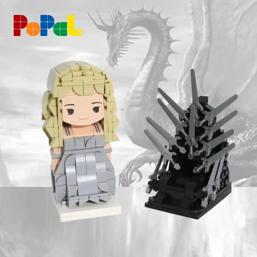Popal Daenerys Targaryen &amp; Eiserner Thron Minifiguren-Set | Game of Thrones Sammlerstück 422 Teile