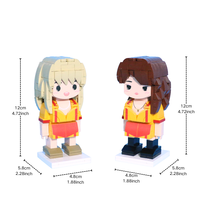 Popal 2 Broke Girls Minifig Set - Max & Caroline Collectible Figures 439 Pcs