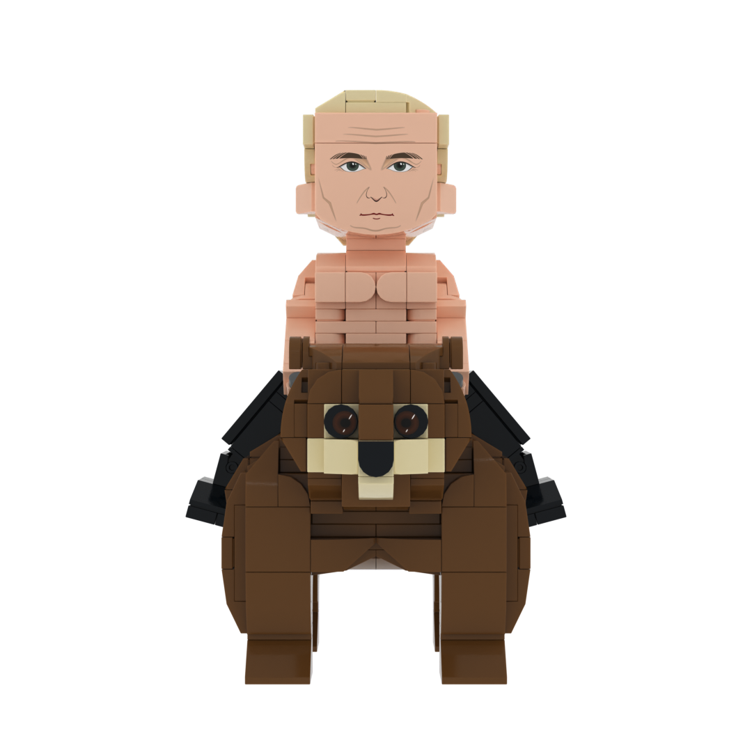 Vladimir Putin on a Bear Miniature Figure - 539 pcs