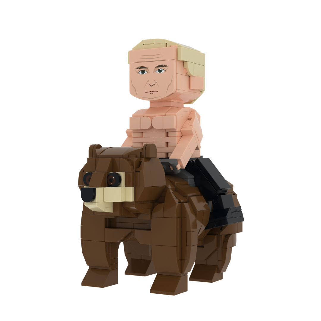 Vladimir Putin on a Bear Miniature Figure - 539 pcs
