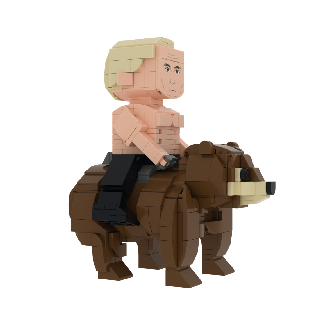Vladimir Putin on a Bear Miniature Figure - 539 pcs